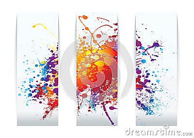 Rainbow splat cards Stock Photo