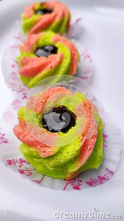 Rainbow sponge cake Stock Photo