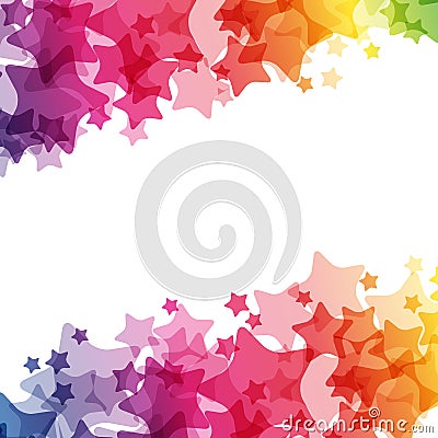 Rainbow stars border, vector texture, carnival bright decoration card Vector Illustration