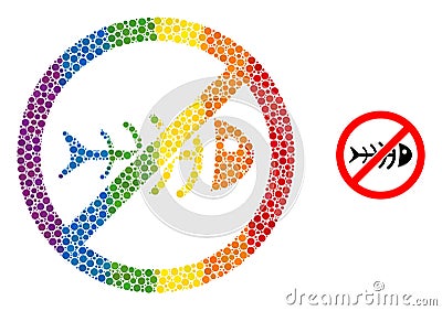 Rainbow Stop Toxic Waste Collage Icon of Circles Vector Illustration