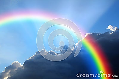 Rainbow storm cloud Stock Photo