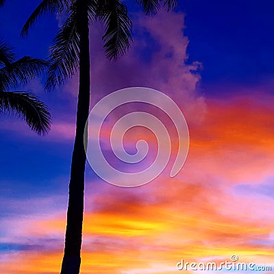 Rainbow sunset Stock Photo