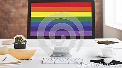 Rainbow Symbol Love Free Homosexual Concpet Stock Photo