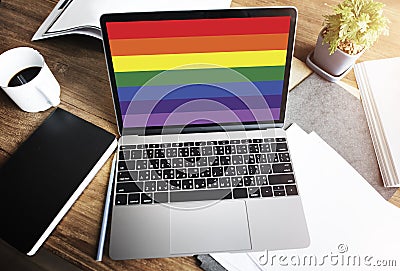 Rainbow Symbol Love Free Homosexual Concpet Stock Photo