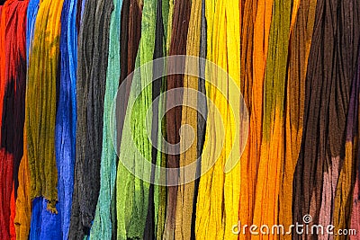 Rainbow textiles background Stock Photo