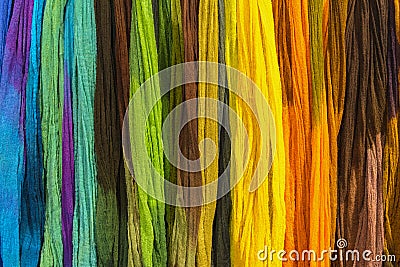 Rainbow textiles background Stock Photo