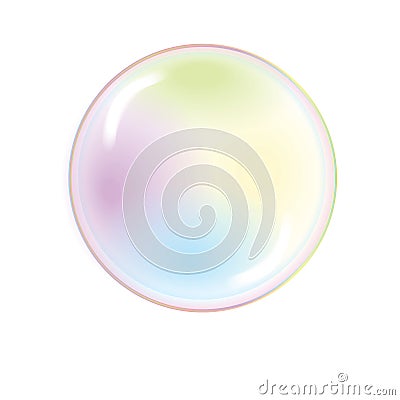 Rainbow transparent soap bubble Vector Illustration