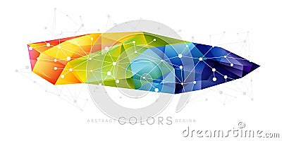 Rainbow triangle polygonal shape decoration. Colorful abstraction design elements Vector Illustration