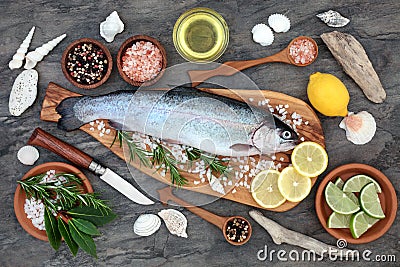 Rainbow Trout Health Food Stock Photo