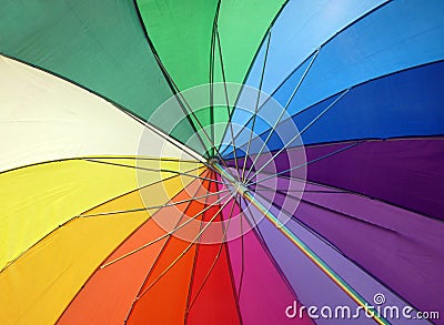 Rainbow umbrella Stock Photo