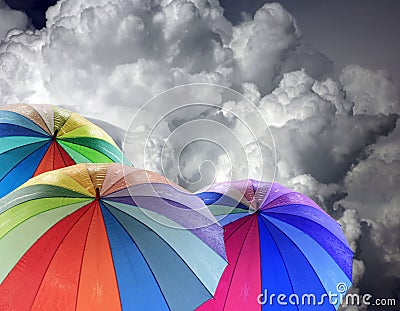 Rainbow umbrella Stock Photo