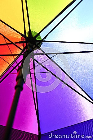 Rainbow Umbrella Stock Photo