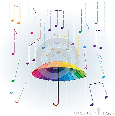 Rainbow umbrella Vector Illustration