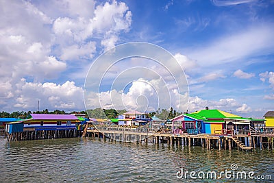 Rainbow village at tanjung pinang bintan island Stock Photo