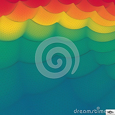 Rainbow Wallpaper. Abstract Wavy Grid Background. Mosaic. 3d Vector Illustration Vector Illustration