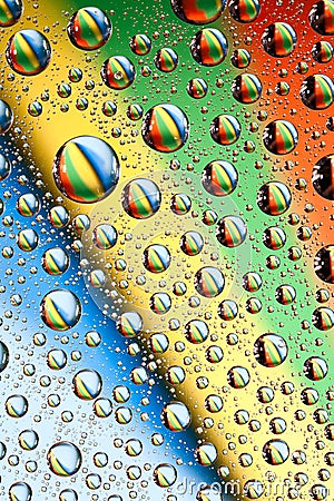 Rainbow water drops Stock Photo