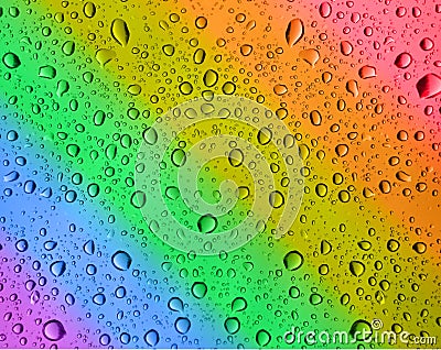 Rainbow water drops Stock Photo