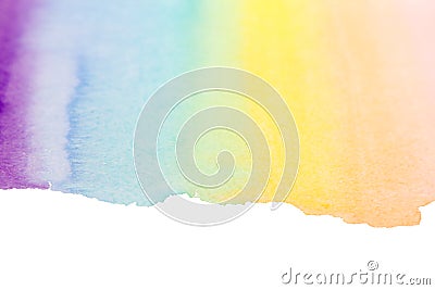 Rainbow watercolor art background Stock Photo