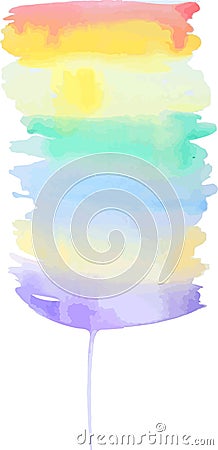 Rainbow. Watercolor. Bright vector illustration on white background. Vector Illustration