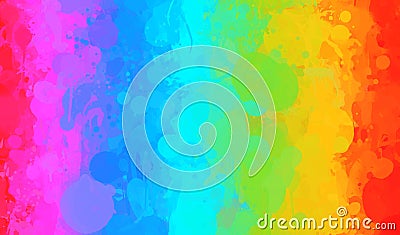 Rainbow watercolor brush strokes background. Vector version Vector Illustration