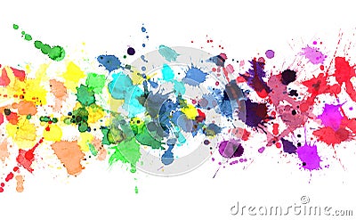 Rainbow of watercolor paint Stock Photo