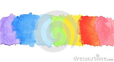 Rainbow watercolor paint stripe Stock Photo