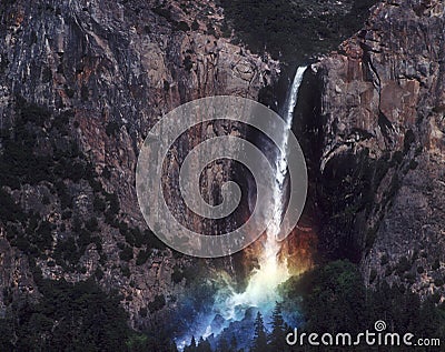 Rainbow Waterfall, Yosemite Stock Photo