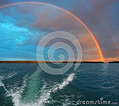 Rainbow wave. Stock Photo