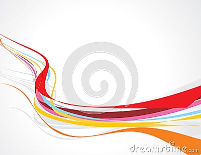 Rainbow wave line Cartoon Illustration