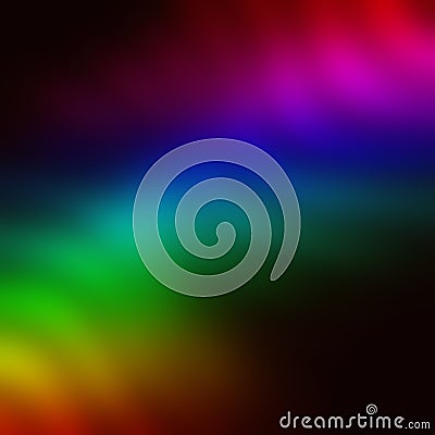 Rainbow wavy blurred gradient on black background. Stock Photo