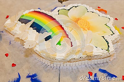 Rainbow wedding or event production Stock Photo