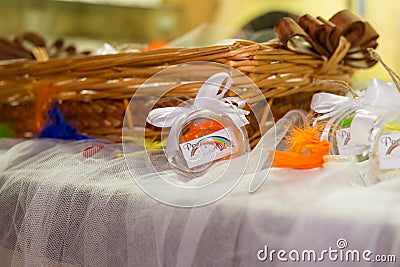 Rainbow wedding or event production Stock Photo