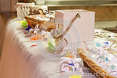 Rainbow wedding or event production Stock Photo