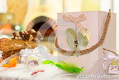 Rainbow wedding or event production Stock Photo