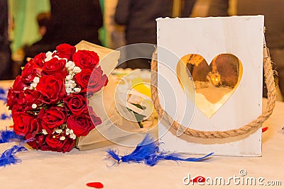 Rainbow wedding or event production Stock Photo