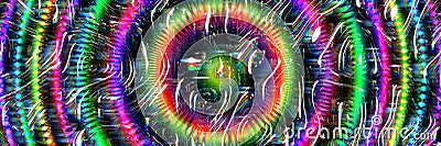 Rainbow wheel circle party background. Set of different color circles isolated. Infographic element round shape. Glitch pixel swir Stock Photo