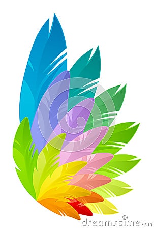 Rainbow wing Vector Illustration