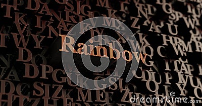Rainbow - Wooden 3D rendered letters/message Stock Photo