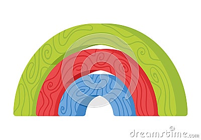 rainbow wooden toy Vector Illustration