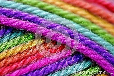 Rainbow wool Stock Photo