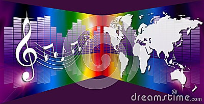 Rainbow World Music Stock Photo