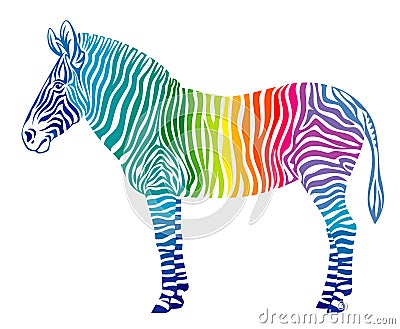 Rainbow zebra Vector Illustration