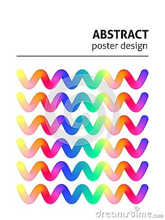 Rainbow Zigzag Poster Vector Illustration