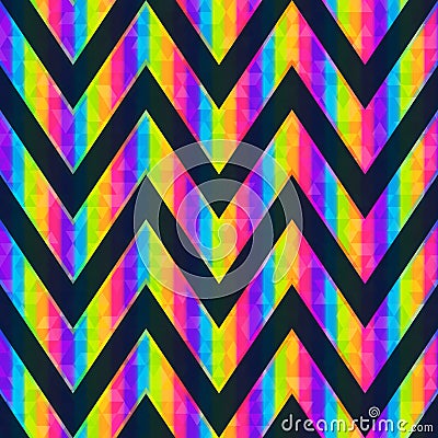 Rainbow zigzag seamless pattern Vector Illustration