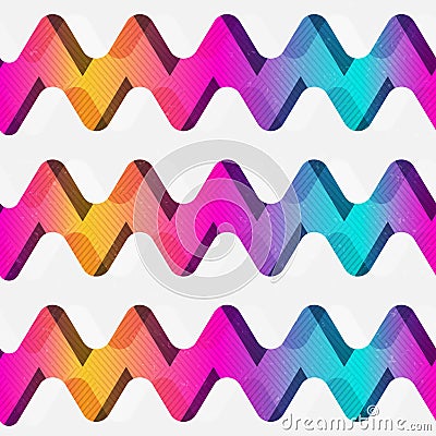 Rainbow zigzag seamless pattern Vector Illustration