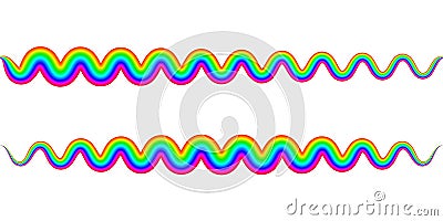 Rainbow zigzag snake wave, wavy spring symbol, vector rainbow sign spring Vector Illustration