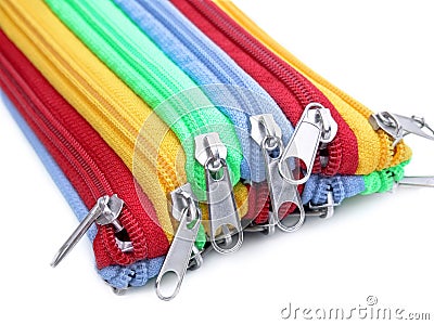 Rainbow zippers Stock Photo