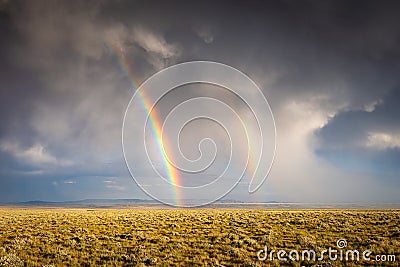 Rainbows over the Bighorn Basin Stock Photo