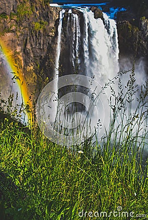 Rainbows and waterfalls Stock Photo