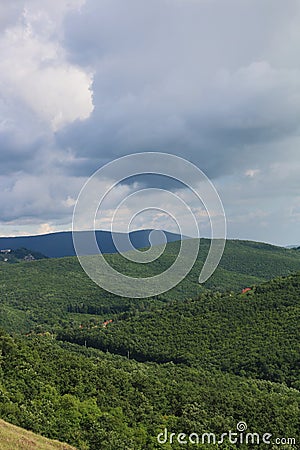 Raincloud over the mountains Stock Photo